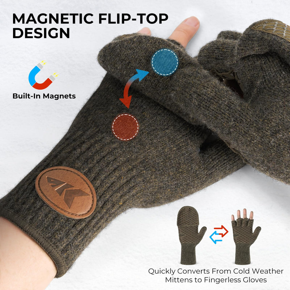KastKing Bully Wooly Mittens fleece lining adds warmth and comfort in freezing conditions.