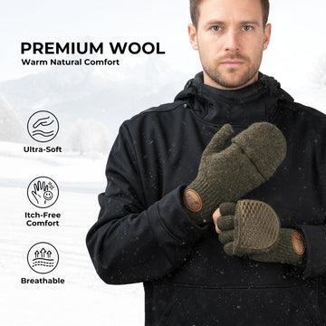 KastKing Bully Wooly Mittens fleece lining and wool warmth for dry, comfortable hands outdoors.