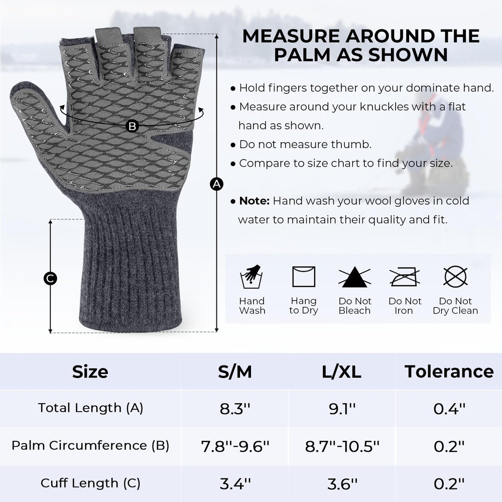 KastKing Bully Wooly Mittens fleece lining adds warmth on cold days