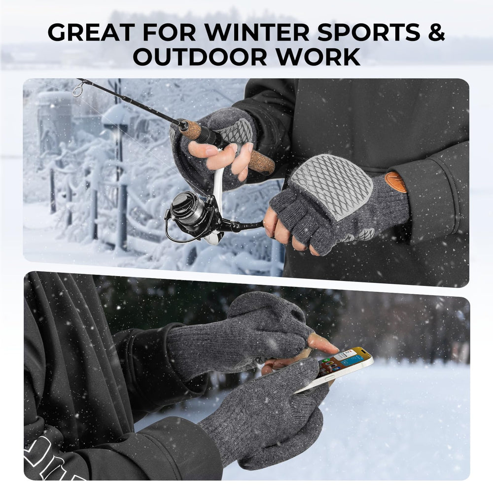 KastKing Bully Wooly Mittens ideal for ice fishing, skiing, and outdoor use