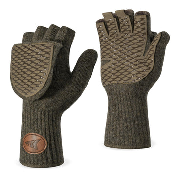 KastKing Bully Wooly Mittens with magnetic flip-top for quick finger access during fishing tasks.