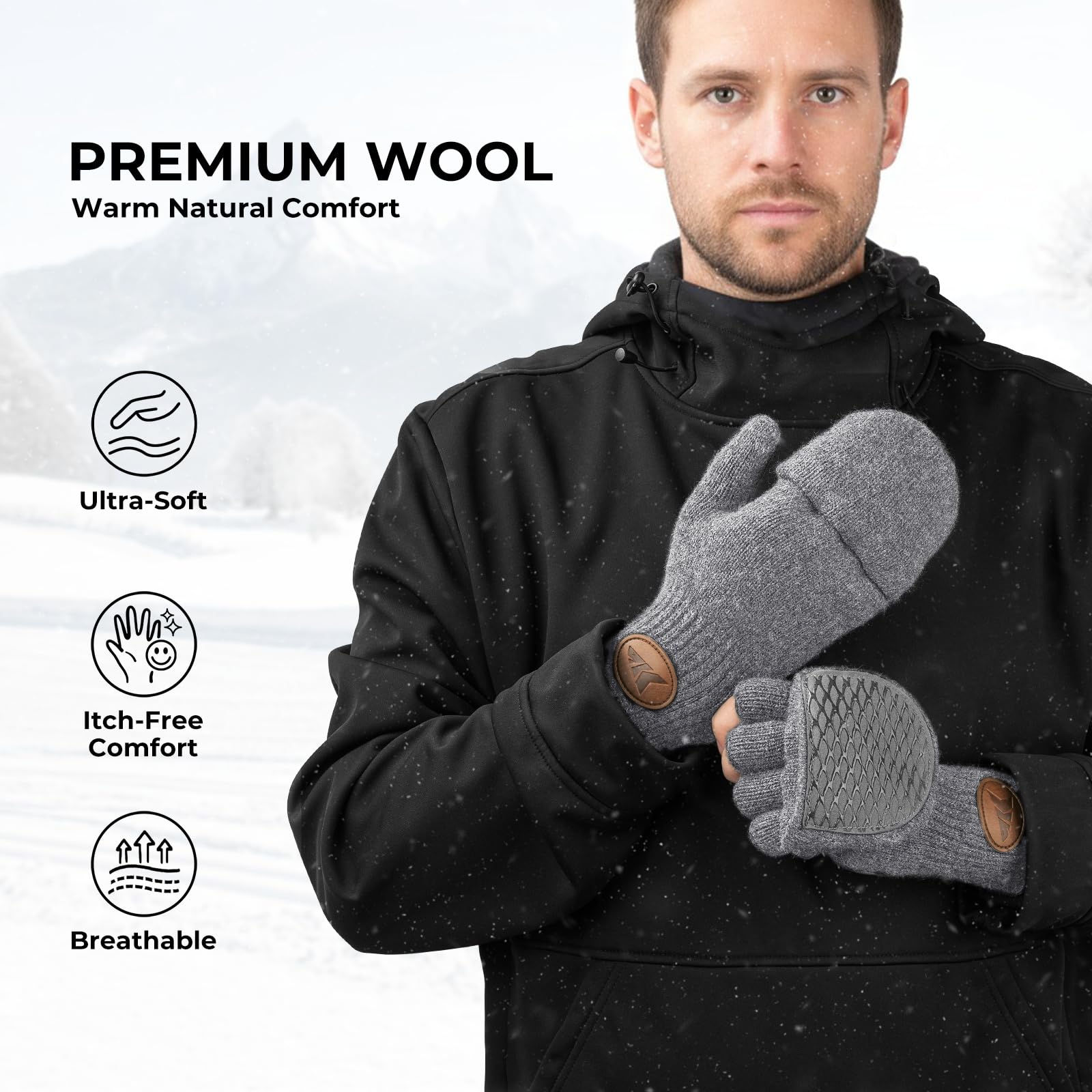 KastKing Bully Wooly Mittens non-slip palm grip for secure handling