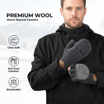 KastKing Bully Wooly Mittens non-slip palm grip for secure handling in wet conditions