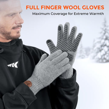 KastKing Bully Wooly gloves show non-slip microfiber palm grip on damp surfaces
