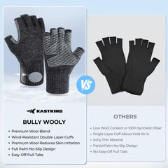 KastKing Bully Wooly with synthetic leather palm delivers secure grip on gear.
