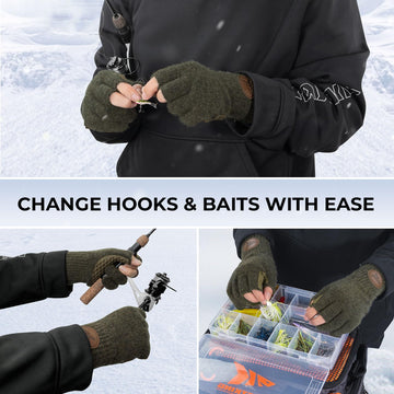 KastKing Bully Wooly three-cut dexterity supports precise knot-tying in cold weather