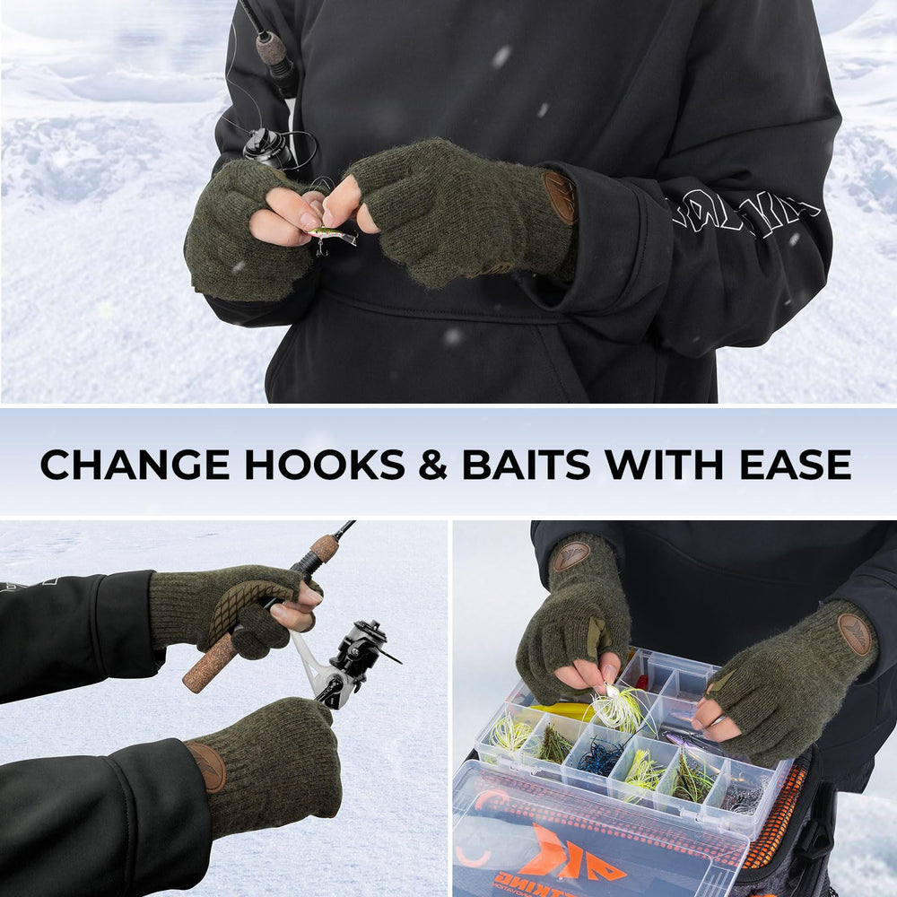 KastKing Bully Wooly three-cut dexterity supports precise knot-tying in cold weather