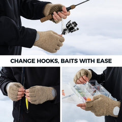 KastKing Bully Wooly gloves warmth demonstration in wet conditions.