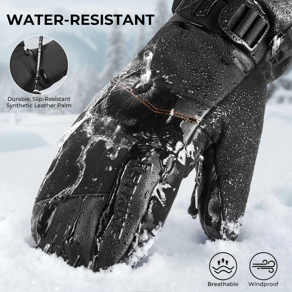 KastKing Calido mittens feature a waterproof shell to keep hands dry in snow.