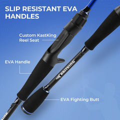 KastKing Centron two-piece rod assembly illustrating travel-friendly design.