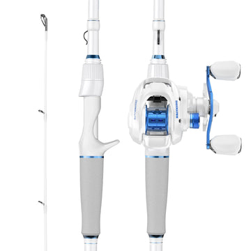 KastKing Centron Lite reel front view shows compact, balanced baitcasting setup for accurate casts
