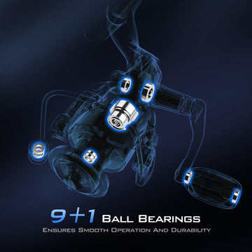 KastKing Centron Lite color options in black-blue and white-blue with anodized spools.
