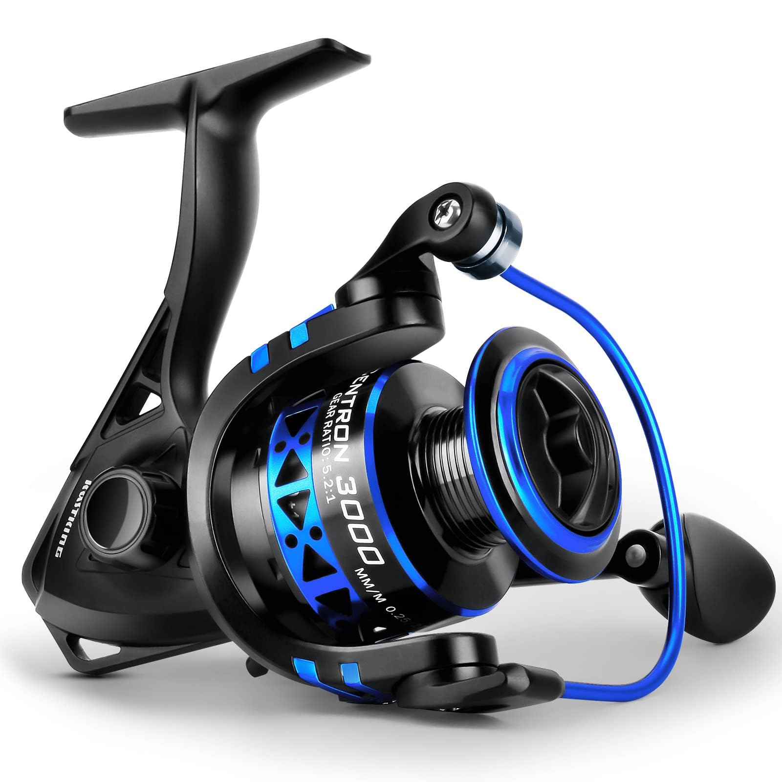 KastKing Centron 3000 black-blue spool highlights strong line control and durability.