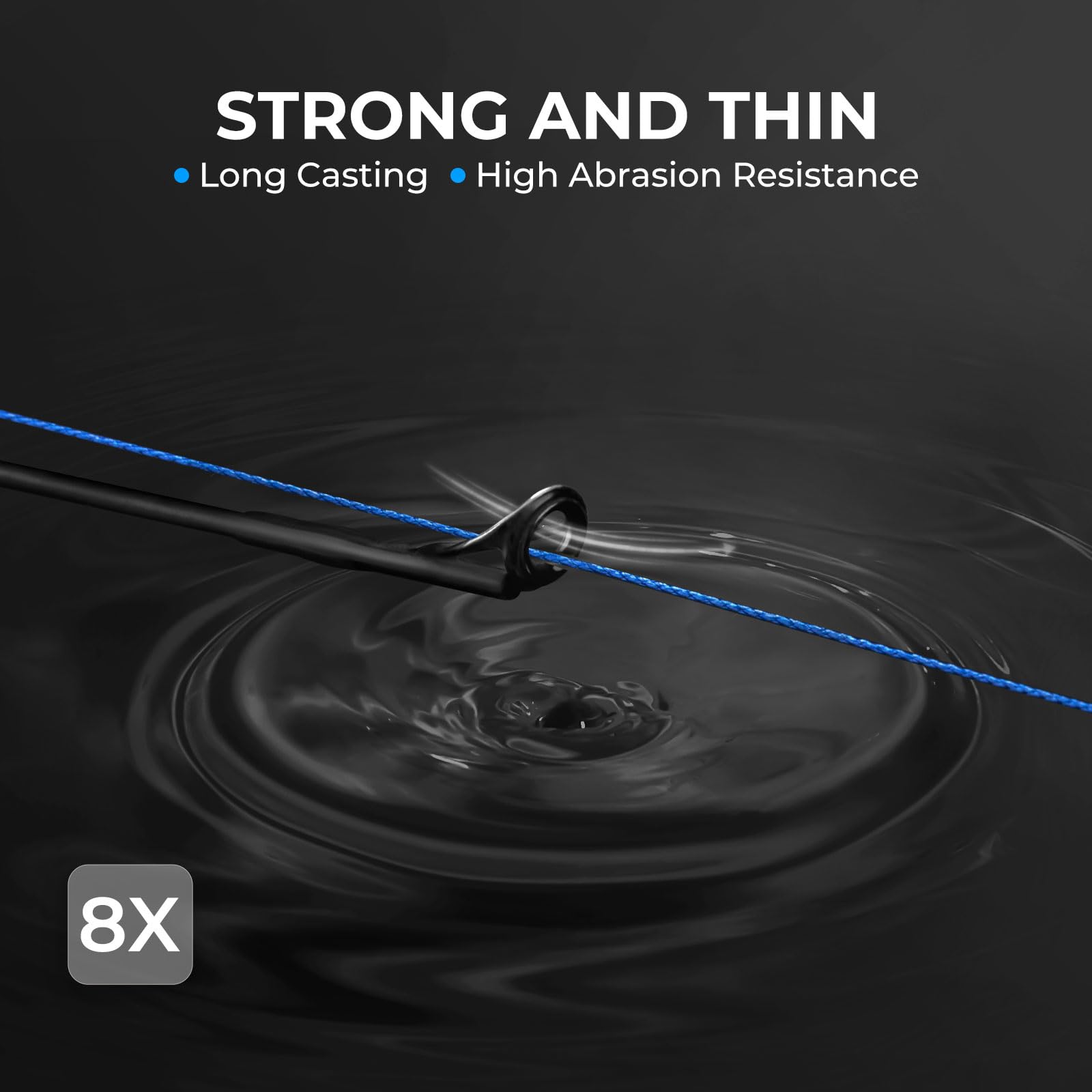 KastKing ColorShield 8X line in hand shows high knot strength.