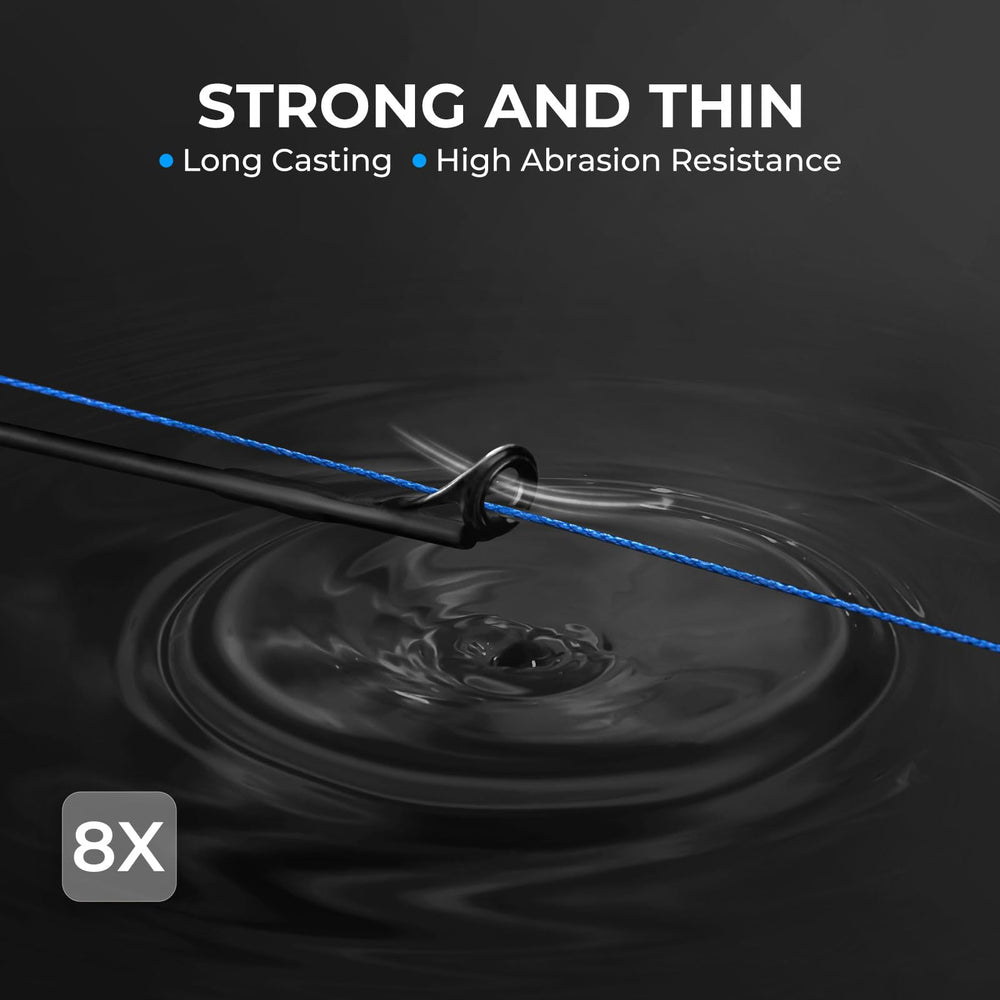 KastKing ColorShield 8X line in hand shows high knot strength.