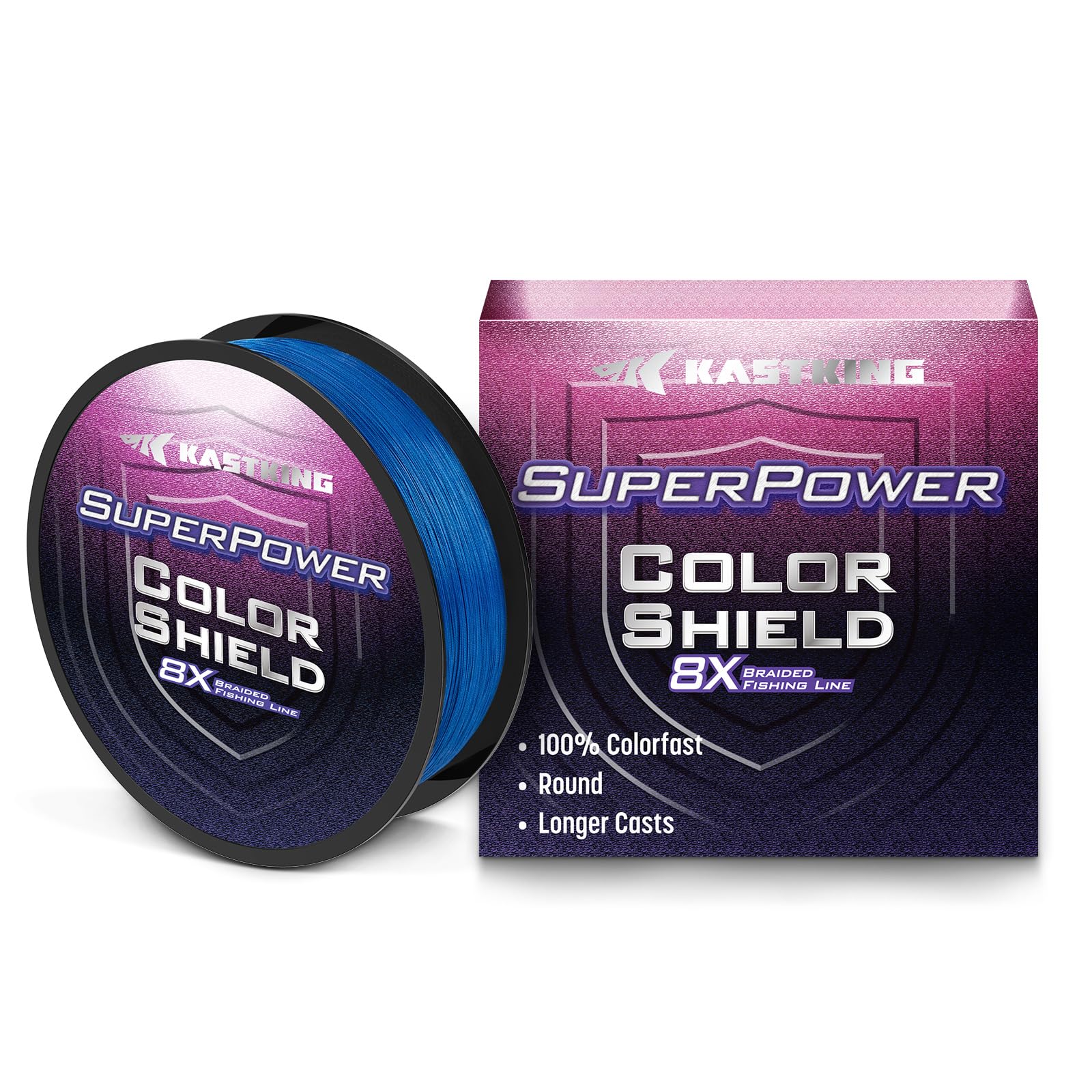 KastKing ColorShield 8X packaging features durable components for anglers.