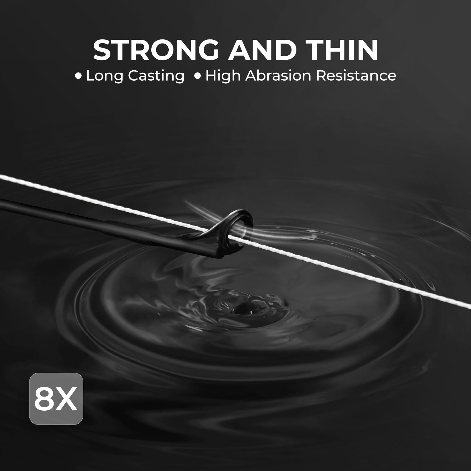 KastKing ColorShield 8X line demonstrating high knot strength for secure connections.