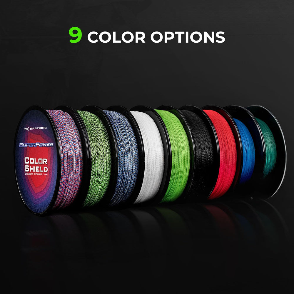 KastKing Colorshield colorfast line endures sun and water exposure.