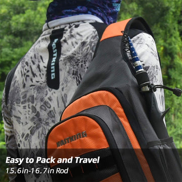 KastKing Compass travel pack demonstrates easy packing and portability.