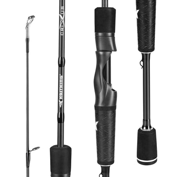 KastKing Crixus 6ft spinning rod with light power delivers sensitive strike detection.