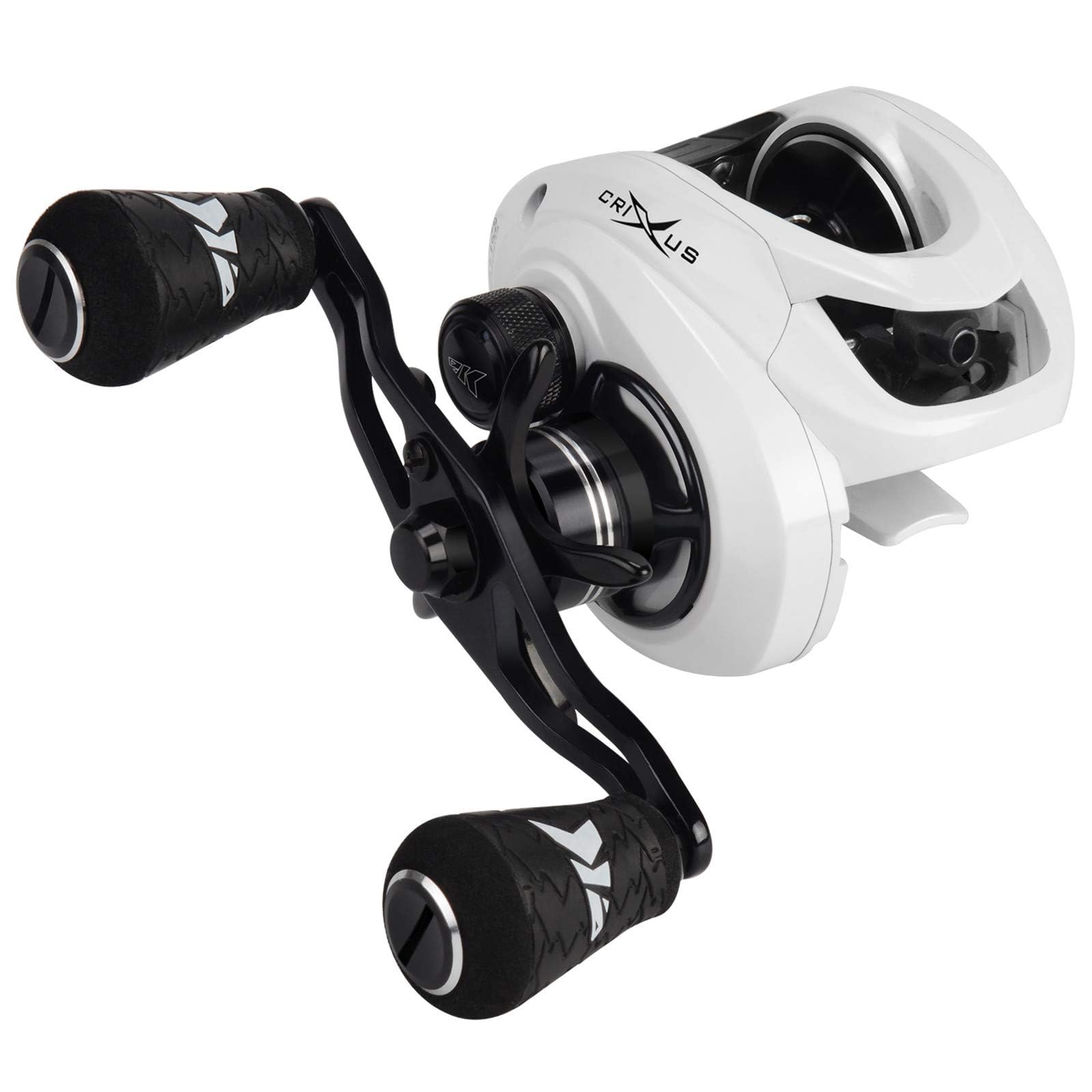 KastKing Crixus carbon-infused frame delivers balanced, sturdy feel.