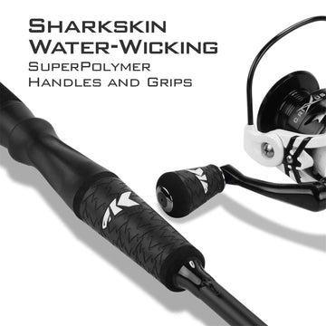 KastKing Crixus Golf Style SuperPolymer handle provides slip-resistant grip.