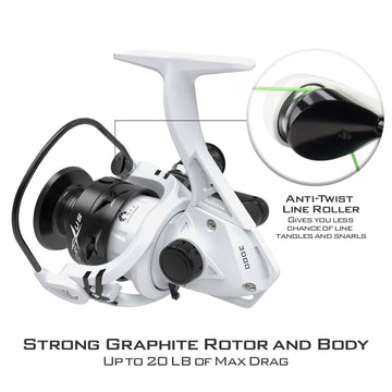 KastKing Crixus reel bearings and spool close-up for smooth line release.