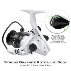 KastKing Crixus reel bearings and spool close-up for smooth line release.