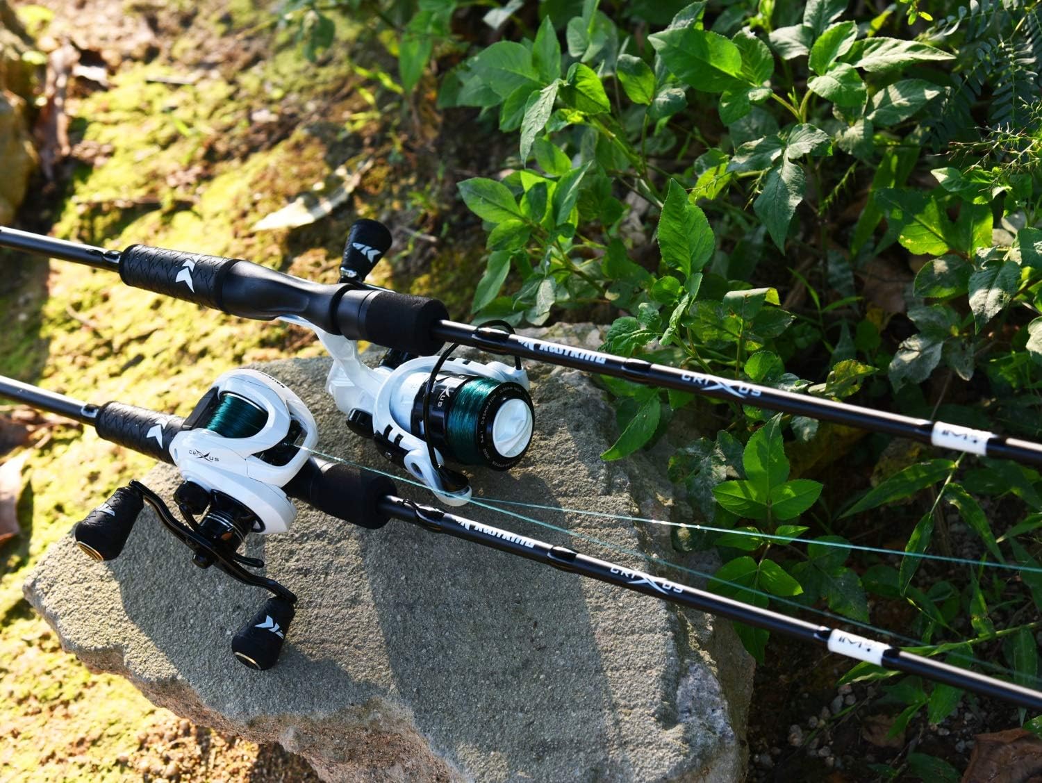 KastKing Crixus two-piece design near hinge demonstrates easy transport.