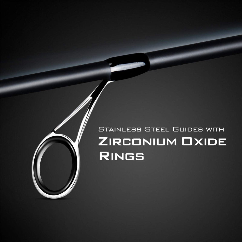 KastKing Crixus stainless steel guides with zirconium oxide rings for durable accuracy.