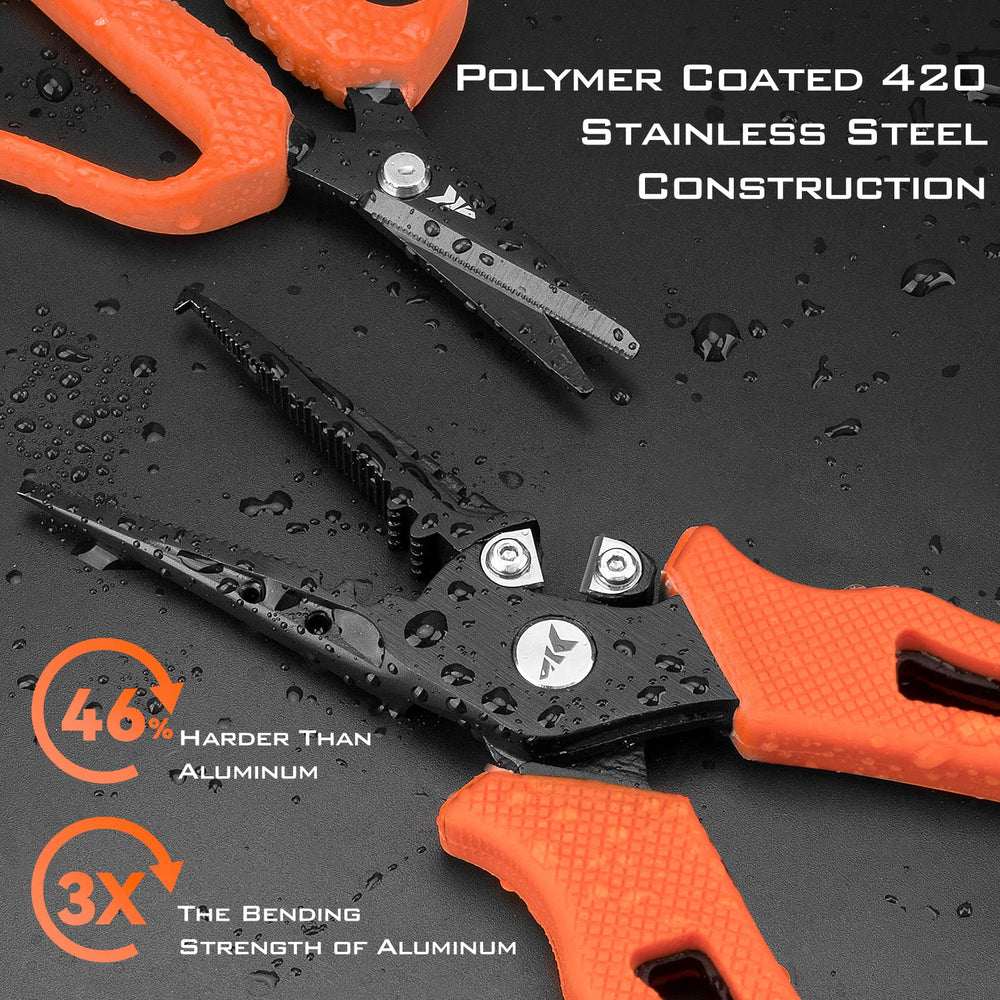 Tungsten carbide line cutters integrated in pliers
