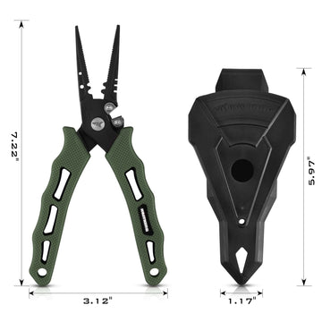 KastKing Cutthroat 7in pliers crimping slots area for secure lead and line work.