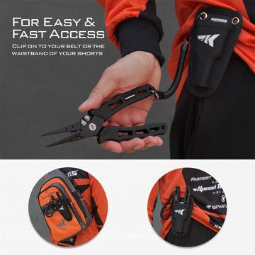 KastKing Cutthroat pliers with rubber grip for ergonomic one-handed use.