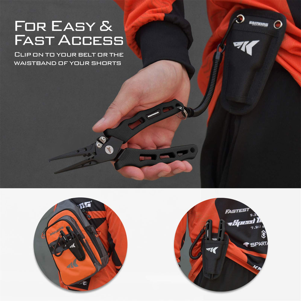 KastKing Cutthroat pliers with rubber grip for ergonomic one-handed use.