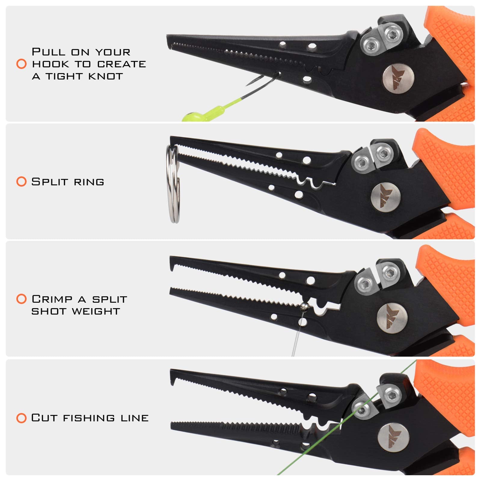 KastKing Cutthroat 7in pliers with sheath and lanyard for secure storage