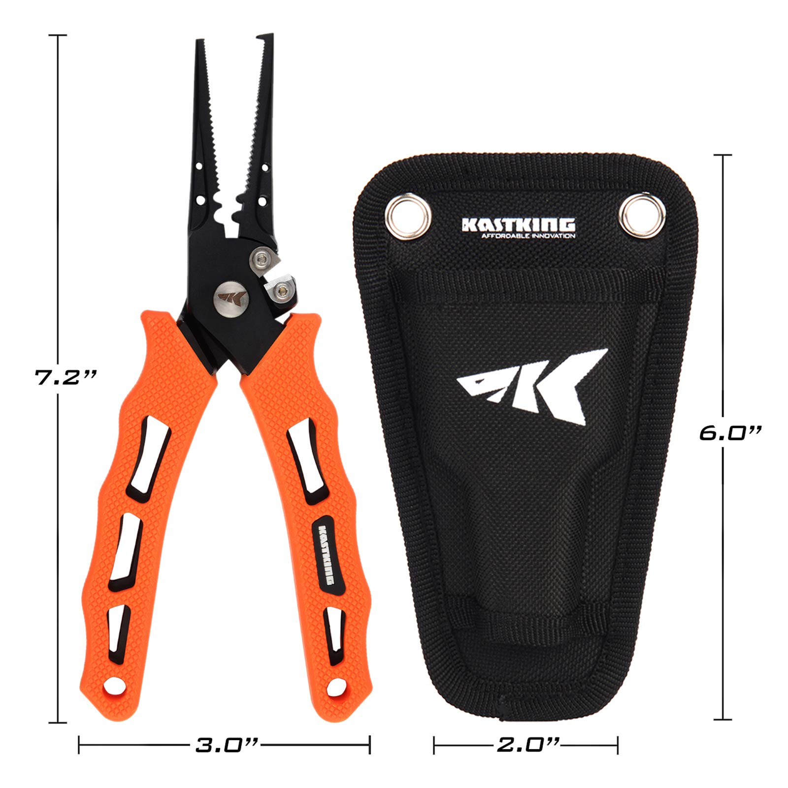 KastKing Cutthroat 7in pliers side jaw shows multi function jaws for hooks and crimps