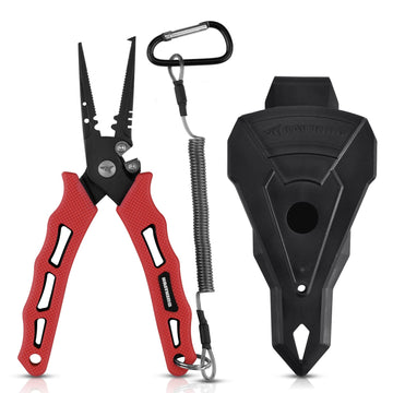 KastKing Cutthroat 7-inch pliers in side view, built for saltwater durability.