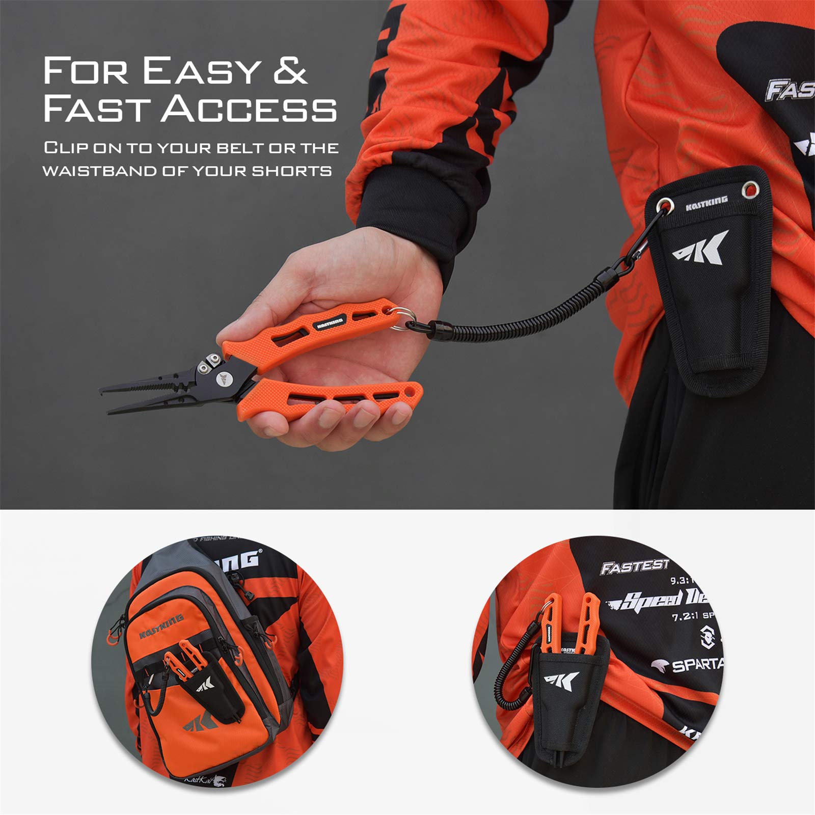 KastKing Cutthroat 7in pliers split ring nose design for easy rig work