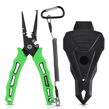 KastKing Cutthroat 7in pliers show rugged build for reliable saltwater performance.