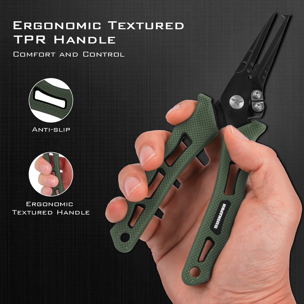 KastKing Cutthroat multi-function jaws gripping hooks and crimping