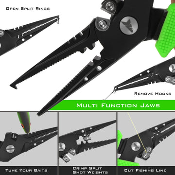 KastKing Cutthroat multifunction jaws simplify hook removal and knot work.
