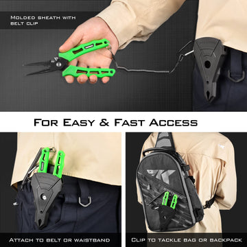 KastKing Cutthroat sheath and lanyard protect and keep pliers accessible.