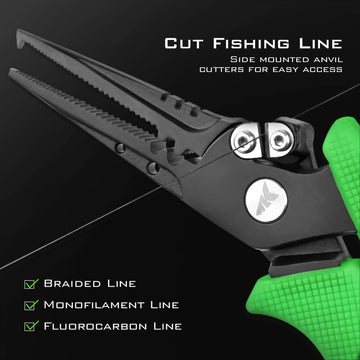 KastKing Cutthroat tungsten carbide cutters deliver clean cuts through line.