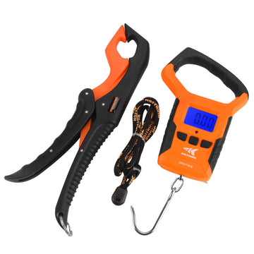 KastKing digital scale with ruler showing weights up to 110 lbs