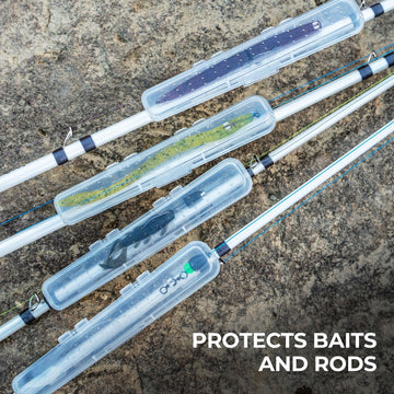 Clear polypropylene bait cover protecting baits during transport