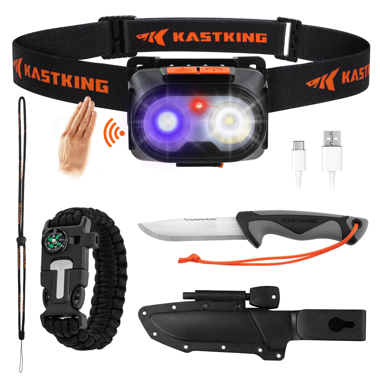 KastKing FieldLite 5-mode LED headlamp worn on head