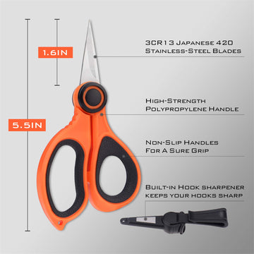 Lightweight polypropylene handle design of KastKing scissors