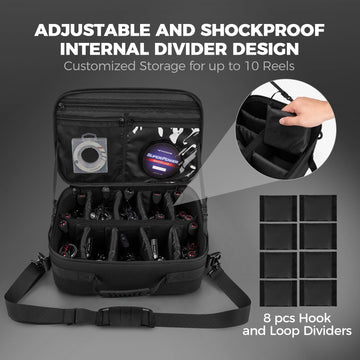 KastKing large interior dividers with eight sections for reel organization