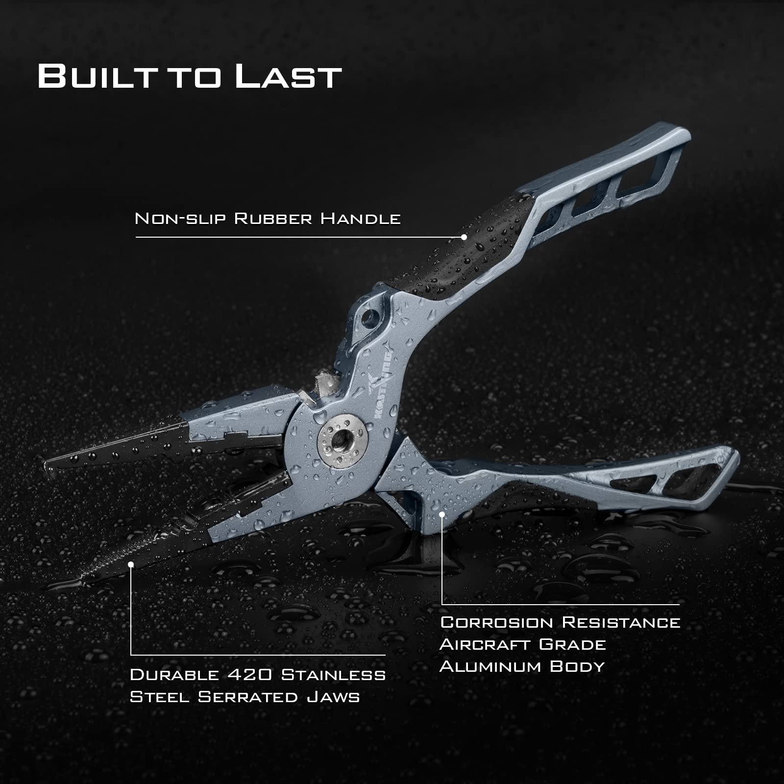 KastKing Gila line cutters close-up showing titanium-coated blades for clean cuts