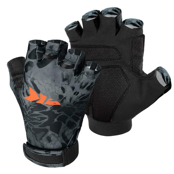 Back view of KastKing Gill Raker Gloves showing UPF50+ protection